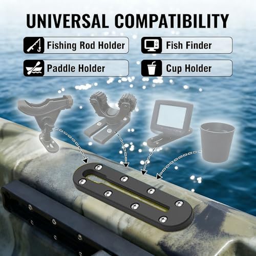 Kayak Track Rail - Low Profile Design for Fishing Rod,Cup Holders and Paddle Holders | High-Strength Nylon & Stainless Steel 304 | Kayak Accessories Mount Track & Rail System for Kayak - style: 7inch,2pcs