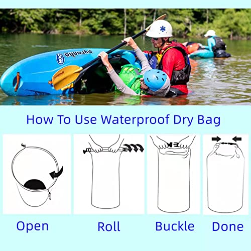 CMCOOPLX 10L/20L/40L/70L Waterproof Dry Bags, Lightweight Canoe Storage for Kayaking Rafting Boating Hiking Camping Travel Fishing Sea Swimming - color: Black, size: 10L