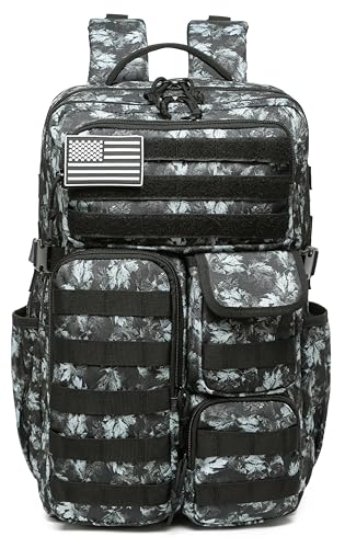 Wotony Tactical Backpack - Military waterproof backpack with multiple pockets and tactical gear for the outdoors (Gray Maple Leaf, 35L) - color: Gray Maple Leaf, size: 35L