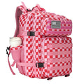 Lovelinks21 45L Tactical Assault Backpack 3 day assault pack with Molle Waterproof backpack Rucksack for Tactical Backpacks (Pink white check) - color: Pink White Check