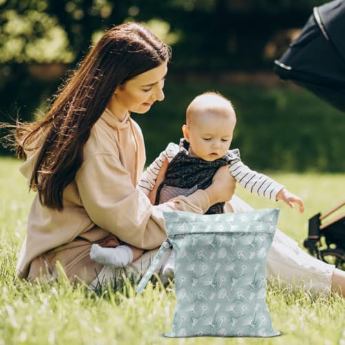 Dandelion Wet Dry Bags for Diaper Waterproof Swimsuit Washable Reusable Bag for Beach Diapers Dirty Yoga Gym Clothes Plant Gifts for Men Women Friend - color: Dandelion