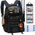 50L Fishing Tackle Backpack with Removable Lure Wraps,Include (4) 3600 Tackle Boxes, 2 Rod Holders Storage Fishing Gear and Equipment - color: C: 50L Backpack with (4) 3600 Tackle Boxes