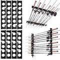 Ghosthorn Fishing Pole Rod Racks Wall or Ceiling Mounted Fishing Pole Rod Holders for Garage Storage Organizer Fishing Gear Equipment for Men Women - style: black 4 sets hold up 24 rods