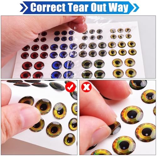 Bionic Fish Eyes for Lures Fly Tying Material Realistic Fish Eyes for Fishing Baits DIY Jigs Fishing Lure Making Supplies - style: 288pcs-6/8/10mm