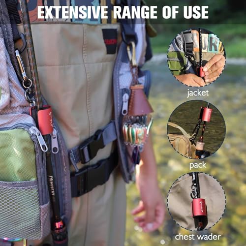 Dovesun Creek Rod Clips Wearable Fishing Rod Holder Clip Fly Fishing Pole Accessories 1PCS & 2PCS - color: Cylindrical-Black-2PCS