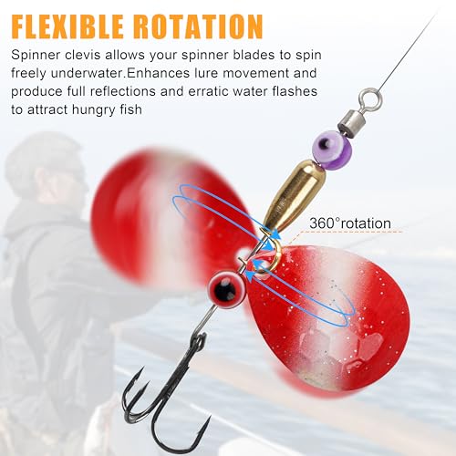 Fishing Clevis Easy Spin U-Shaped Brass Links, 120/250pcs Quick Change Spinner Clevis Spinner Blade for Lure Making Spinnerbait Parts Accessory Freshwater Saltwater - color: Spinner Clevis Kit-250pcs