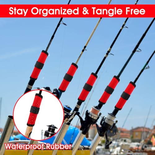 Larrel 6 Pack Fishing Lure Wraps Fishing Rod Sleeves Lure Cover Fish Hook Covers Bait Storage Protectors Rod Sleeve Guard