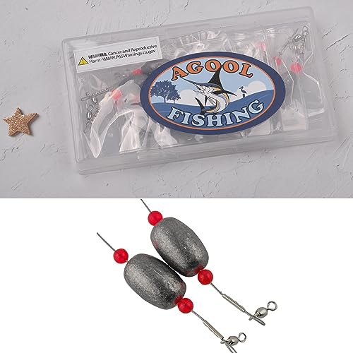 Carolina Rig Catfish Rig Saltwater Bottom Surf Fishing Rigs Flounder Rigs Wire Leaders with Egg Sinkers for Flounder Catfish Grouper Striped Bass Drum Redfish Fishing - size: 0.75 oz_4pcs
