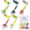 Spinnerbaits Rooster Bait Tail Fishing Lures Kit Inline Spinner Spoon Lures Bass Salmon Trout Hard Metal Spinner Baits for Saltwater Freshwater - style: 5pcs Spinnerbaits-b