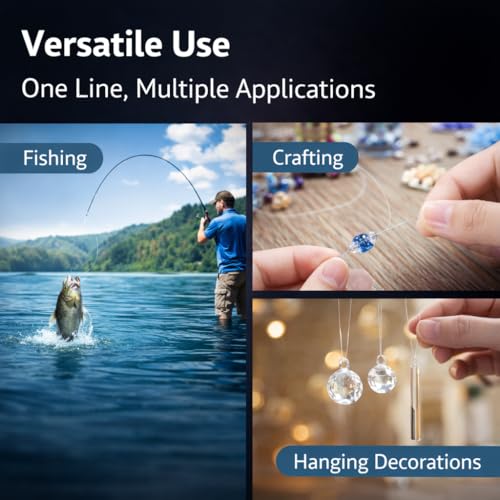Monofilament Fishing Line, 10 lb Test, Clear, Strong and Durable, Smooth Casting, Low Visibility, for Freshwater and Saltwater
