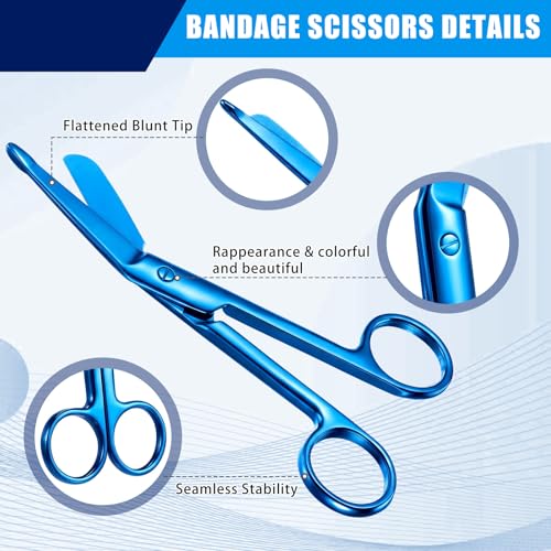 BBTO Hemostat Curved and Straight Hemostat Forceps Piercing Pliers Forceps, Stainless Steel Straight and Curved Pliers, Fishing Tweezer(Blue,4 Pcs) - color: Blue
