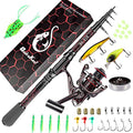 Fishing Rod and Reel Combos, Unique Design with X-Warping Painting, Carbon Fiber Telescopic Fishing Rod with Reel Combo Kit with Tackle Box, Best Gift for Fishing Beginner and Angler - color: Red, size: 2.1 m 6.89 ft (Tackle Box)