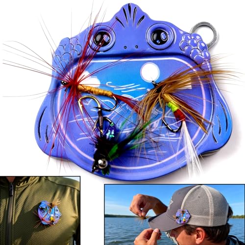 Fly Fishing Accessories Mini Compact Magnetic Fly Holder - Large Surface Fly Holder for Hooks, Nippers & Tools Secure Hold, No Drop (Orange/Blue) - color: BLUE