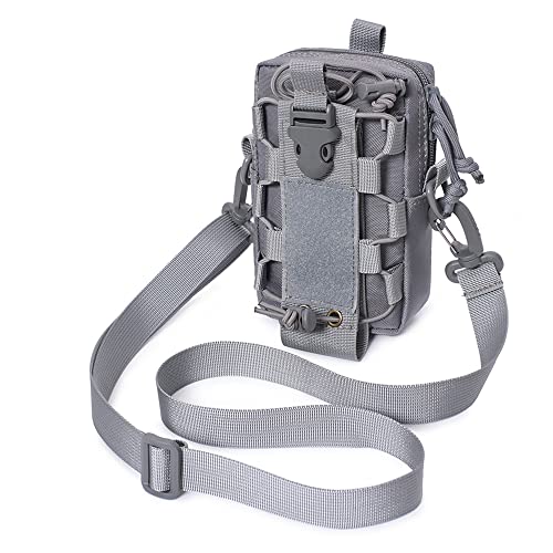 ACEXIER Tactical Molle Pouch Waist Bag Bottle Bag Outdoor Vest Pack Purse Phone Case Backpack Hunting Accessories Tool Pack - color: Gray