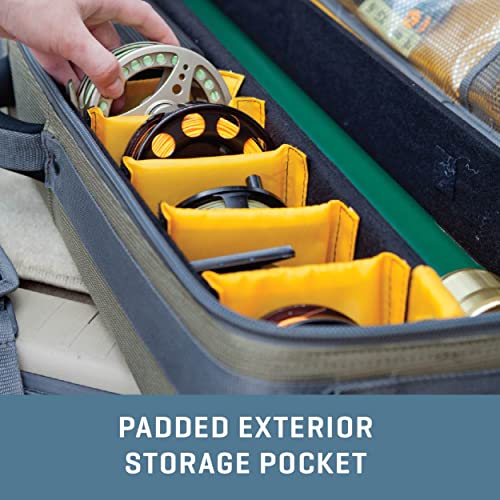 Allen Company Cottonwood Fly Fishing Rod & Gear Bag Case, Hold up to 4 Fishing Rods, Heavy-Duty Honeycomb Frame - Gray/Lime or Olive Green - color: Olive Green
