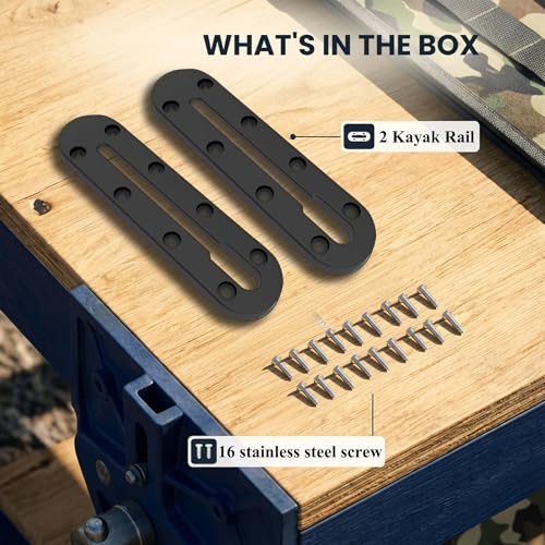 Kayak Track Rail - Low Profile Design for Fishing Rod,Cup Holders and Paddle Holders | High-Strength Nylon & Stainless Steel 304 | Kayak Accessories Mount Track & Rail System for Kayak - style: 7inch,2pcs