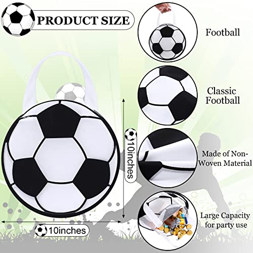 Shihanee 24 Pcs Soccer Party Favor Bags Ball Themed Party Goody Candy Bags Sport Game Treat Handbags Soccer Non Woven Gift Handbags for Sport Theme Supplies - style: Soccer