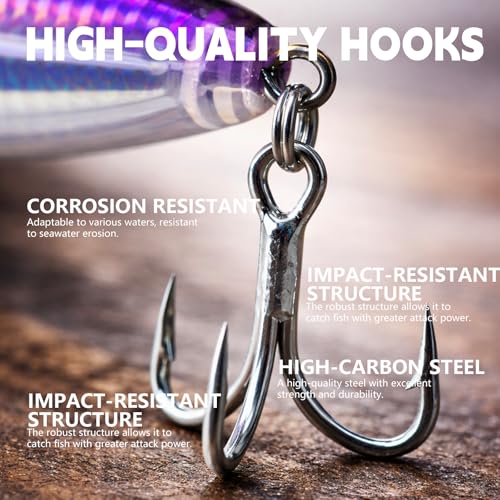 6.2 Inch 2.73 oz Saltwater Topwater Popper Fishing Lures with 3/0 4X Strengthened BKK Treble Hooks, Through-Wire for Strength & Durability, Target GT, Tuna, Sea Bass, Marlin - color: A2-/2.73OZ-6.2''