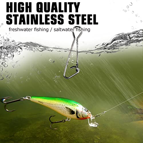AMYSPORTS Line Connector Fishing Snap Stainless High Strength Snaps Swivels Saltwater Quick Change Fishing Snap Clip Freshwater - color: Black, size: Size 5 (99lb) 100 pcs