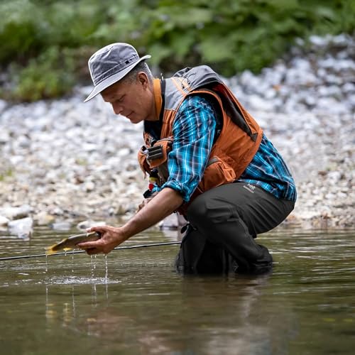 BASSDASH Men’s Breathable Wading Pants Waist Waders with Pockets Waterproof Fly Fishing Stocking Foot Lightweight FW09 - size: Medium, Stocking Foot 8-9