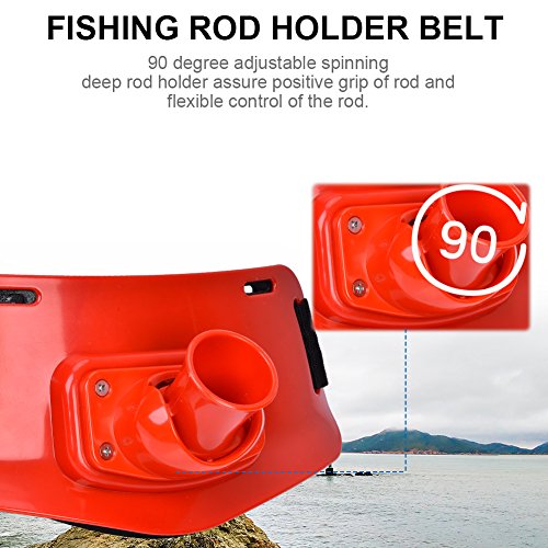 plplaaoo Fishing Belt, Fishing Rod Fighting Belt, Adjustable Waist Fighting Belt, Stand-up Offshore Gimbal Padded Fishing Belt Rod Holder Fish Tackle Accessories 10.6 x 5.3 x 2.9inch, Fishing Belt - color: Red