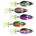 Fishing Spoons, Wide-Body Trolling Spoons with Treble Hooks for Bass, Trout, Pike, Walleye, Catfish Fishing Spoon Lures 5-Pack - color: 3/8oz feathered treble hook spoons