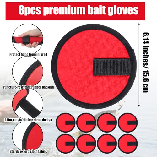 Xinjoduz 8PCS Fishing Hook Covers 6.1 Inch Lure Wrap Bait Gloves Covers Fish Lure Cover Storage Protectors Pole Sleeve Guard Tackle Wraps to Keep Fishermen Fishing Safe for Fish Rod