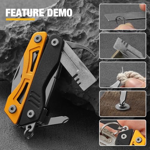 VIRENKNIFE Multitool,13-in-1 Stainless Steel Multi Tool Pliers with Pocket Knife,Bottle Opener，Screwdriver，Perfect for Camping, Outdoor and Everyday Use,Gifts for Men Dad（Black & Yellow） - color: Black & Yellow