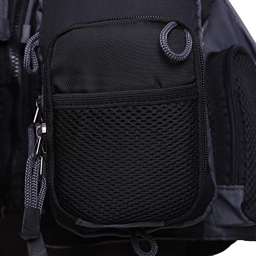 Kylebooker Fly Fishing Vest Pack Adjustable for Men and Women - color: Black