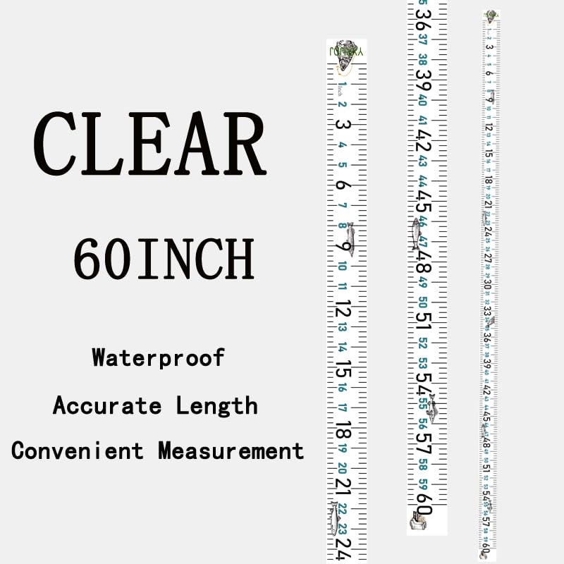 Fishing Ruler for Boat Self-Adhesive Fish Measuring Decals (3 Pack) 51" Waterproof Self Adhesive Measuring Ruler Tape (Transparent) - color: Transparent