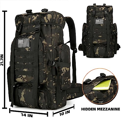 45L Hiking Backpack Waterproof Travel Daypack Camping Backpack for Men Women (Black) - color: Black Cp