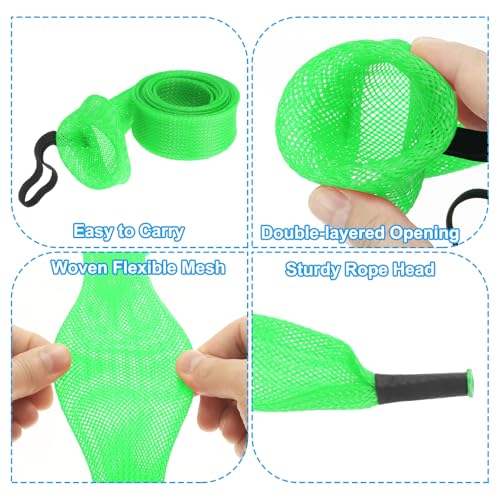 PATIKIL Rod Sock, Fishing Rod Sleeve Cover Braided Mesh Pole Protector Gloves Fishing Tools Pointed End for Spinning Fishing Rod Fly Rod Ice Rod Casting Rod - color: Green, size: 75 Inch