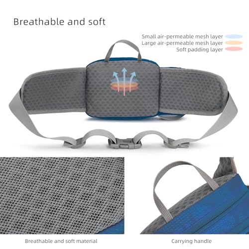 Lightweight Sports Fanny Pack with Bottle Holder,Waist Pack for Hiking,Running,Cycling & Outdoor Adventures (Blue) - color: Blue