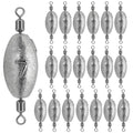 Fishing Weights Sinkers Inline Trolling Fishing Sinkers Egg sinkers with Inner Swivels Oval Drop Lead Fishing Weights for Saltwater Freshwater Fishing - size: 1/4oz-20pcs