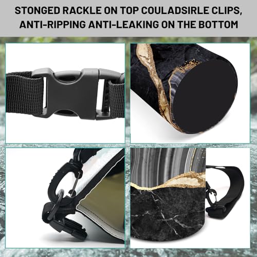 Waterproof Dry Bag,Roll Top Marble Waterproof Backpack 5L/10L/20L Floating and Lightweight Bags for Kayaking, Boating, Fishing, Swimming and Camping - color: Marble Black, size: 20L