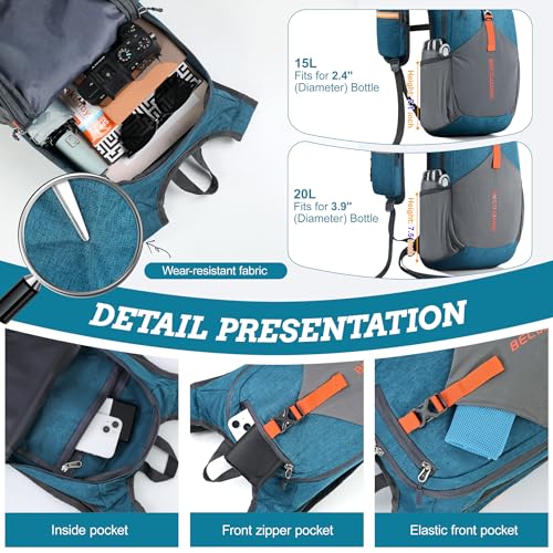 BECOJADDE 15L Small Hiking Backpack for Men Women Foldable Packable Back Pack Ultralight Hiking Daypack for Travel Camping Outdoor, Turquoise - color: Turquoise, size: 15L