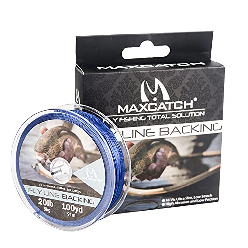 M MAXIMUMCATCH Maxcatch Braided Fly Line Backing for Fly Fishing 20/30lb(White, Yellow, Orange, Black&White, Black&Yellow, Blue, Pink, Green, Purple) - color: Deep Blue, size: 20lb,100yards