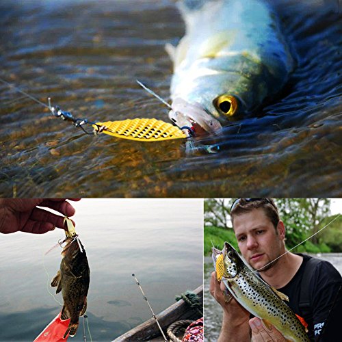 Sougayilang Fishing Spoons Hard Fishing Lures Treble Hooks Salmon Bass Metal Fishing Lure Baits 1/2 OZ - color: SILVER 5pcs