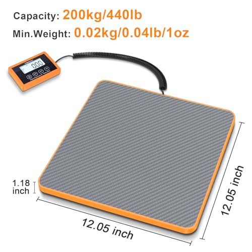 THINKSCALE Shipping Scale, 10g/1oz Precision Postal Scale - 440lb Capacity, Lightweight Postage Scale for Packages, Luggage, Mail, Ecommerce, Warehouse & Home, Battery & AC Adapter Included - color: Carbon Fiber Gray