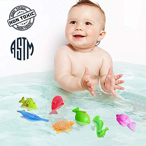 AUUGUU Magnetic Fishing Pool Toys Game, Water Table Bathtub Bath Toy - Pole Rod Floating Fish, Birthday Party Gifts for Toddler Age 3 4 5 6 Year Old, Kids Outdoor Toys - style: 4 fishing rods + fish