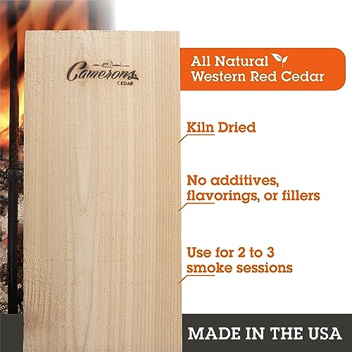 Camerons Cedar & Alder Grilling Planks - 8 Pack (5.5x11.5") - Premium Natural Wood - Easily Infuse Smoky Flavor into BBQ Salmon, Fish, Pork, Veggies, and More - Sourced in the USA - Grilling Gift Idea - size: 8-Pack