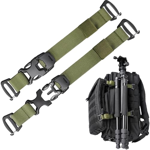 Molle Tactical Backpack Straps 24" Adjustable, Rush Tier System Molle Accessories for Military Assault Backpack Army Rucksack Attachment Nylon Compression Tie Down Strap for Tripod Gear, Sleeping Bag - color: Army Green 2Packs, style: Style B