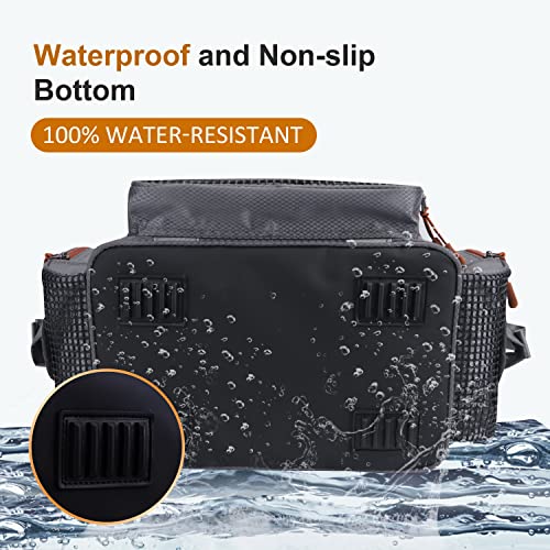 Fishing Tackle Box Bag - Fishing Bags for Saltwater or Freshwater (#Grey) Fishing Tackle Bags - Padded Shoulder Strap - Tackle Bag for 3600 Tackle Box - color: Grey-Small (15.7"*9.8"*7.9")