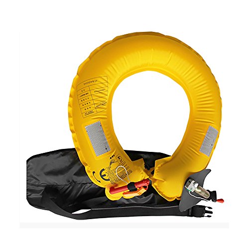 Top Safety Life Belt Pack with Whistle - Auto Inflatable Slim Waist Belt Life Vest Preserver PFD for Boating Fishing Sailing Kayaking Surfing Paddling Rafting Swimming - Adjustable Life Saving Vest - color: Blue
