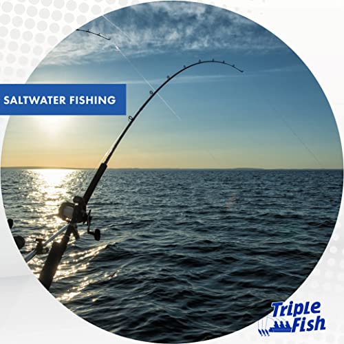 Triple Fish Monofilament Fishing Line - Strong Clear Pink Camo Color for Trolling, Bottom Fishing, Casting Main Line Catfish, Bass - color: Clear, style: 30 Lb Test / 1 Lb Spool