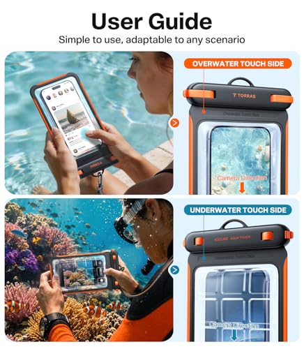 TORRAS IPX8 Waterproof Phone Pouch Floating, Underwater Screen Touchable, Water Proof Case with Lanyard for iPhone 17 Pro Max 16 S26, Cellphone Dry Bag Cruise Essentials 7.0 inch, Black - color: 1 Pack-Black
