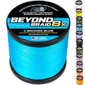 Beyond Braid Braided Fishing Line -Super Strong - Abrasion Resistant - No Stretch -Blue Camo, Moss Camo, White, Green, Pink, Blue, 4 Strand 8 Strand - color: Bahama Blue 8X - No Fade, size: 30LB (500 Yards)