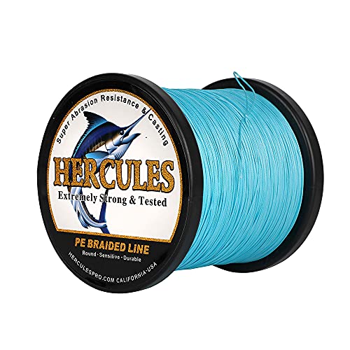 HERCULES Braided Fishing Line 12 Strands, 100-2000m 109-2196 Yards Braid Fish Line, 10lbs-420lbs Test PE Lines for Saltwater Freshwater - color: Blue - 12 Strands, size: 40lbs - 2000m - 0.32mm