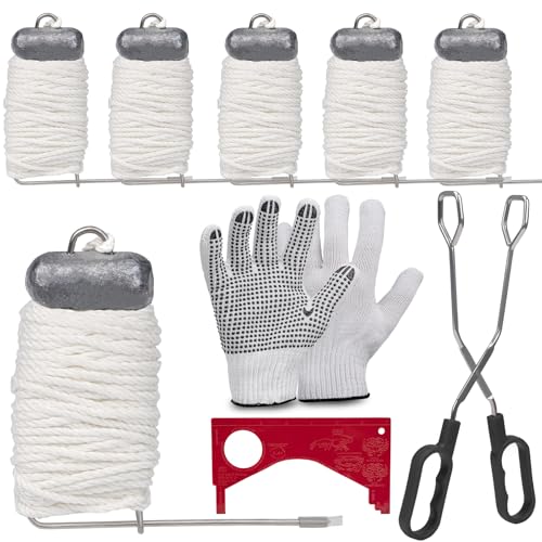 QualyQualy 9 Pack Crab Throw Line Length 30FT/9.14M Weighted Crab Trap Line Kit with Tong, Measuring Tool and Gloves Crabbing Equipment Combo - color: Crab Trap Line Kit - 9