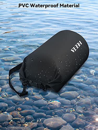 HEETA Waterproof Dry Bag for Women Men, 5L/10L/20L/30L/40L Roll Top Lightweight Dry Storage Bag Backpack with Emergency Whistle for Travel, Kayaking, Boating, Camping, Beach, Cruise Ship Essentials - color: Black, size: 20L